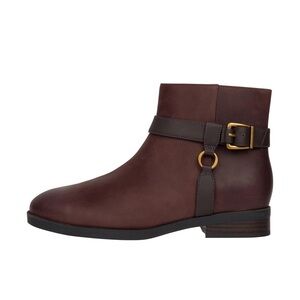 Vionic Brown Ankle Booties with Decorative Strap